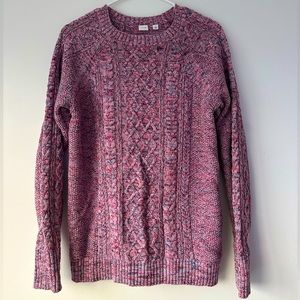 GAP Pink heathered cable knit sweater